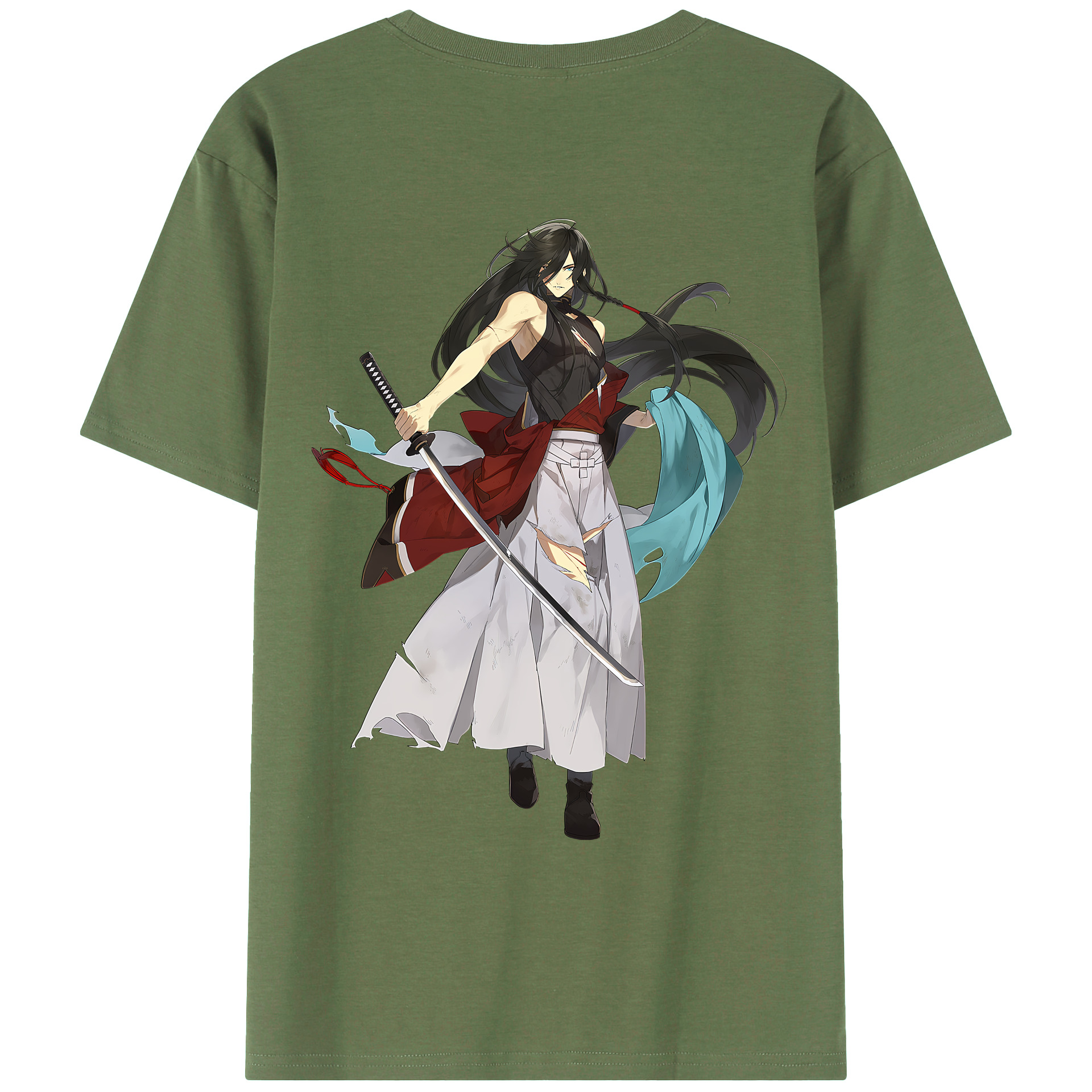（画像用） 刀剣乱舞 Touken Ranbu 綿100％ メンズ半袖Tシャツ（バックプリント） 通気性